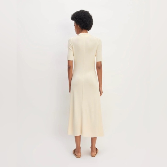 EVERLANE THE VISCOSE KNIT POLO MIDI DRESS Beige Sz S - Picture 3 of 7